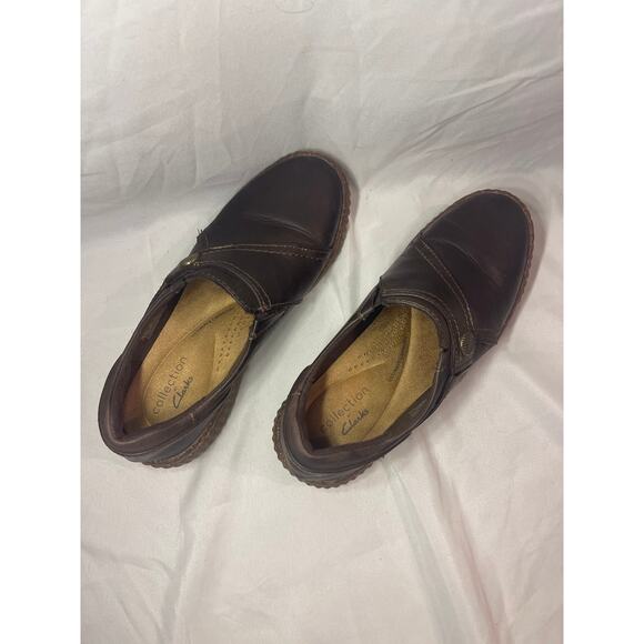 Clark-Collections-Ashland Lane Slip On Flats-Brown leather-women's size 5 - Picture 3 of 5
